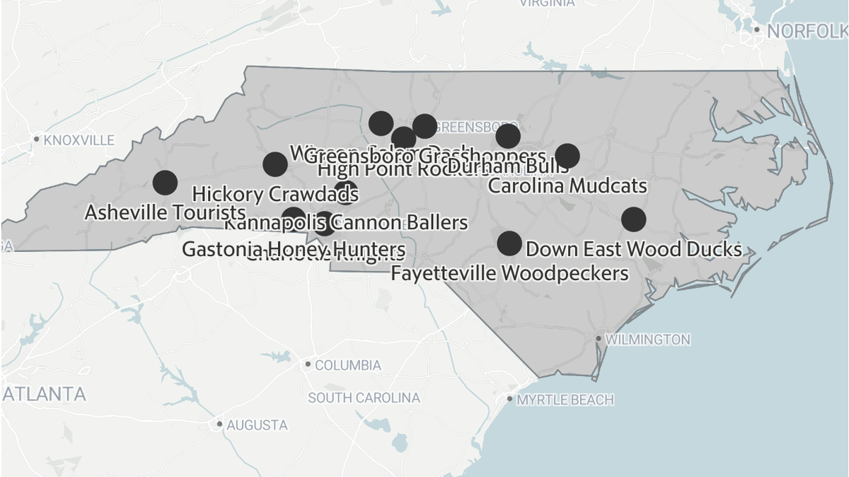 Minor League Baseball parks in North Carolina.