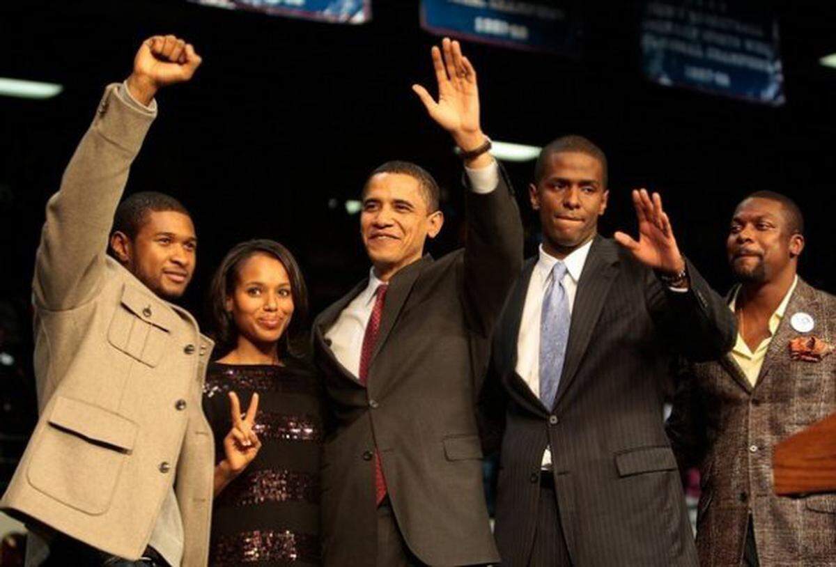 During his visit to Bakari Sellers’ district during the 2008 presidential race, then-Sen. Barack Obama gave Sellers what he calls in his book “the biggest endorsement of his life.” Obama said, “I have to thank Representative Bakari Sellers. He’s been there for me from the start. He’s an up-and-comer. He’s being talked about not only here, but he’s talked about around the country.” Pictured are Usher, Kerry Washington, Obama, Sellers and Chris Tucker.