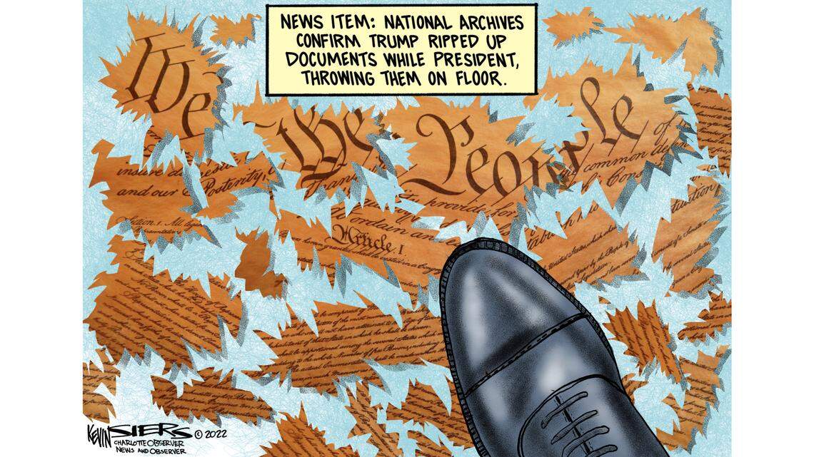 Kevin Siers cartoon: Shredding democracy