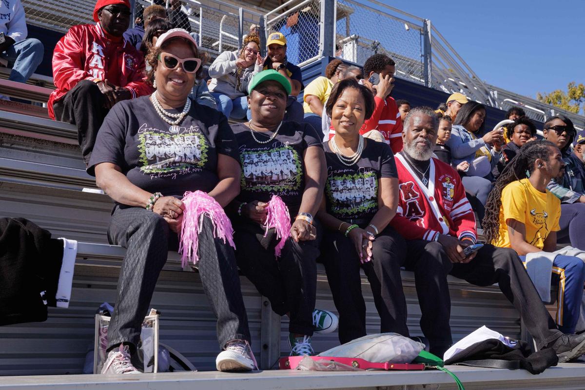 Fans celebrate as the Bulls go to 7-0 as they defeat Shaw University 21-14 Saturday October 19, 2024.