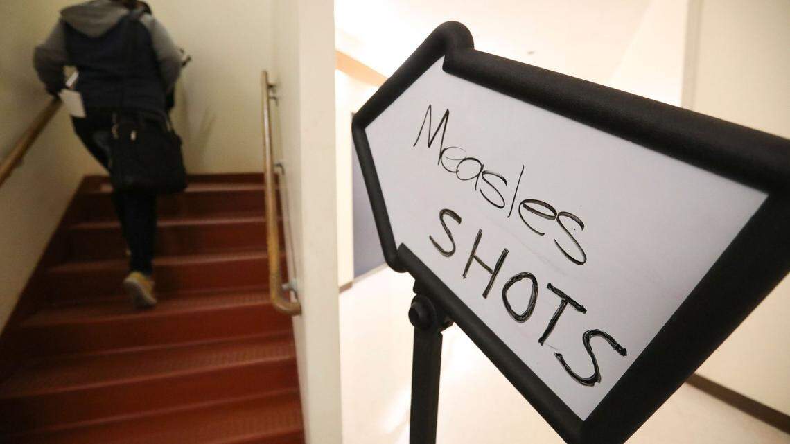 Measles vaccinations offered at the Robert L. Yeager health complex in Pomona, New York, in this 2019 file photo.