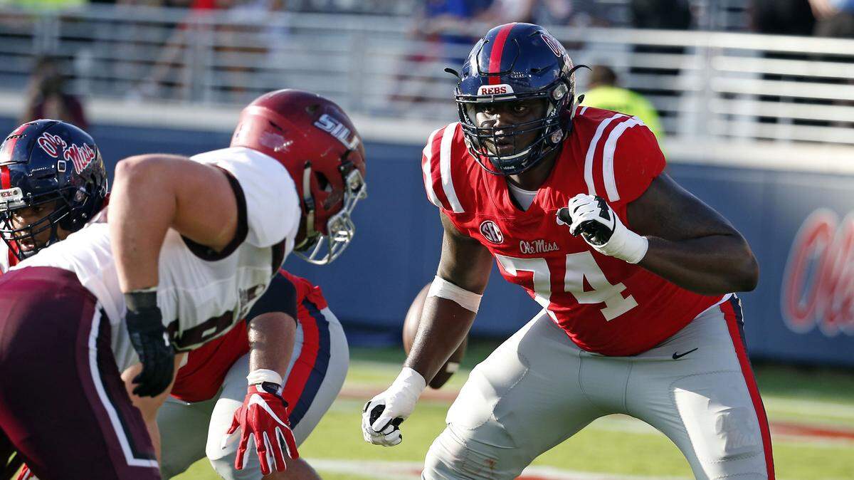 The Carolina Panthers traded up to draft Ole Miss LT Greg Little in the second round on Friday night.
