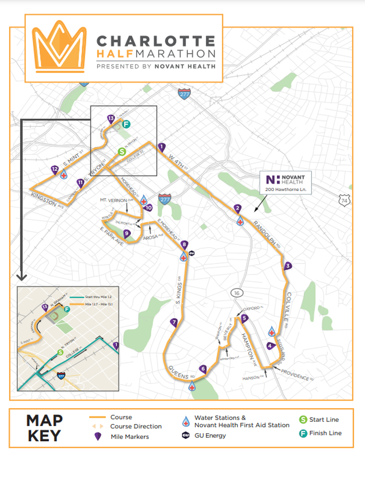 A screenshot of the half marathon map.