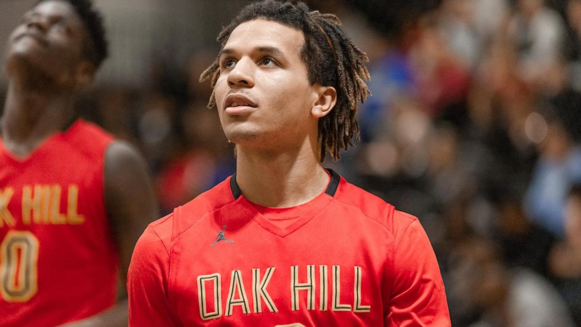 Senior Cole Anthony (3) of Oak Hill (Va.) is the nation’s top point guard prospect. He played in Charlotte Saturday at the Carmel Christian Tip Off.