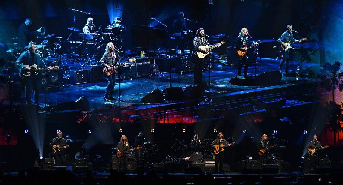 The Eagles perform during their “The Long Goodbye” tour at Spectrum Center in Charlotte on Nov. 7, 2023. The band has been performing for 52-years, and returns to Spectrum Center March 16.