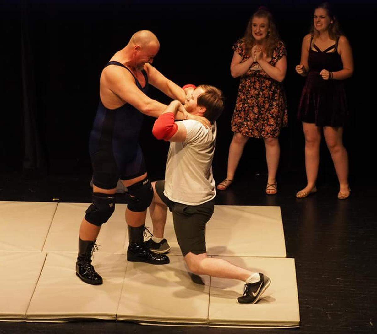 Free Reign Theatre debuted in October 2018 with “They Fight,” a compilation piece described as “the best battles, brawls and blade-brandishing in the works of Shakespeare. Pictured here from that production are David Hayes (Charles the Wrestler) and Robert Brafford (Orlando) from “As Your Like It.”