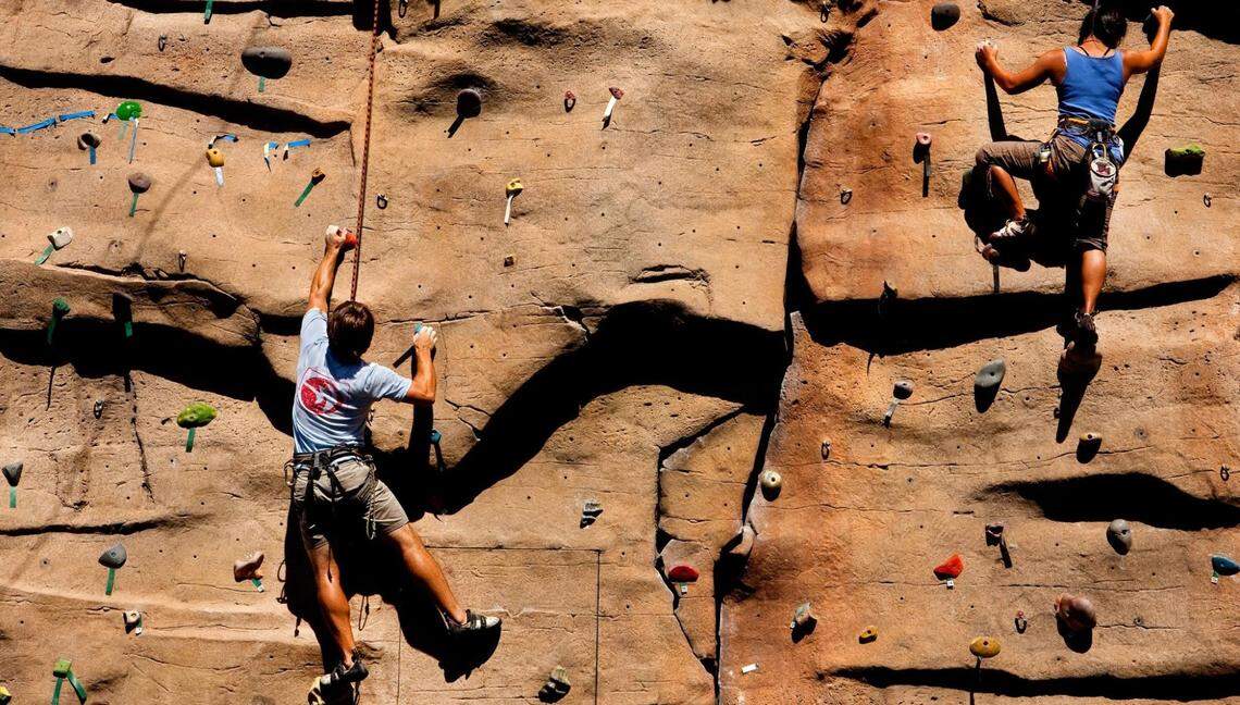 Climbers at the U.S. National Whitewater Center.