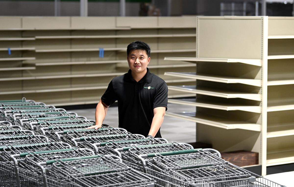 Peter Han on Friday, October 7, 2022 at the new Super G Mat in Pineville, NC. The Han family owns and runs the Super G Mart.