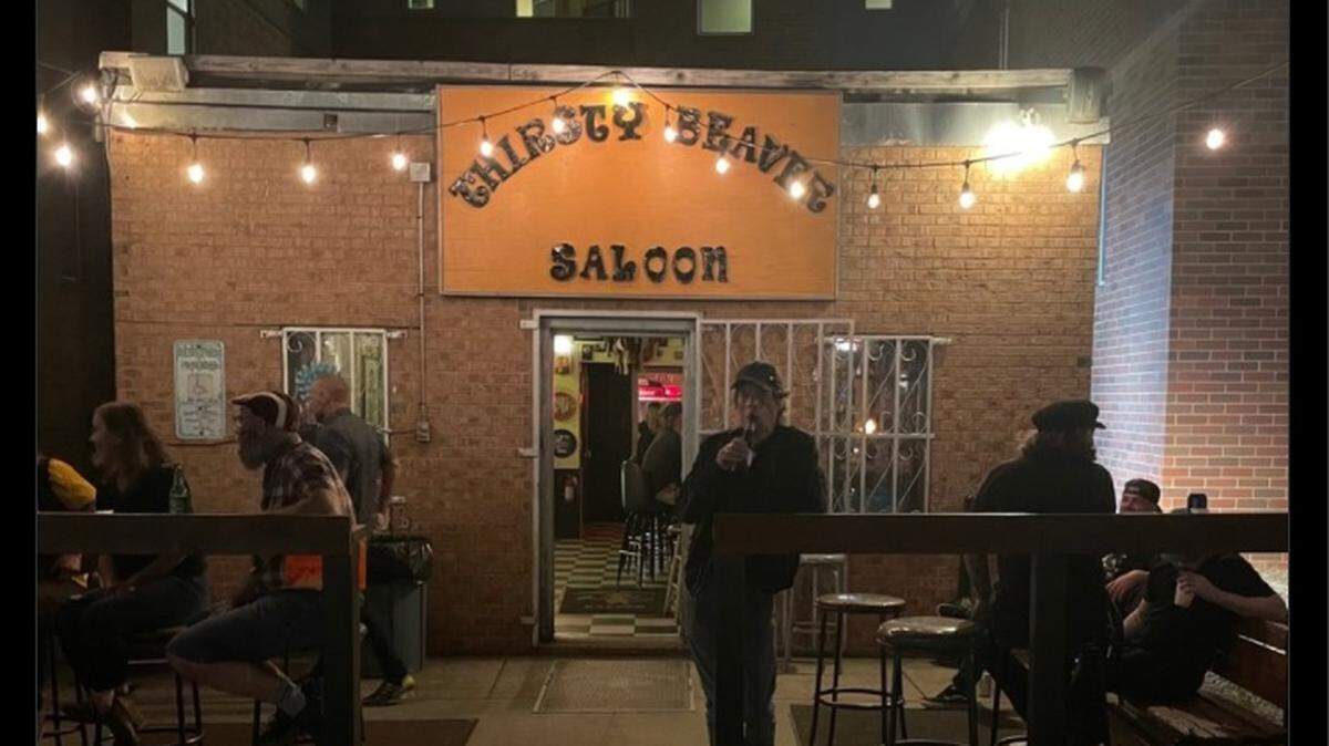 In this screen capture from Twitter, Rolling Stones front man Mick Jagger enjoys a beverage at Thirsty Beaver Saloon in Charlotte, NC, on Wednesday, Sept. 29, 2021. Jagger posted the photo to social media the next day.