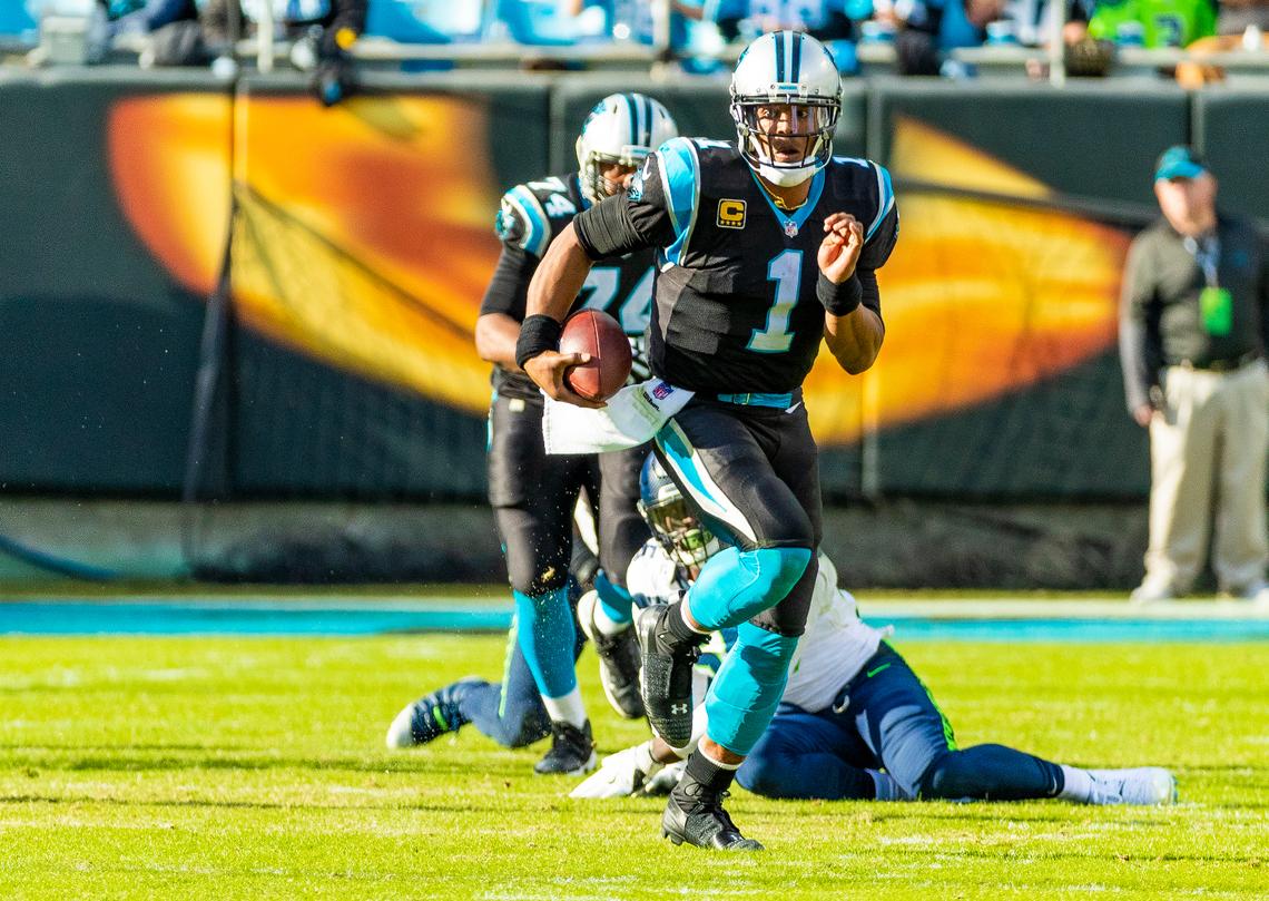 Carolina Panthers quarterback Cam Newton (1) has great numbers in 2018, but he’s more worried about victories, and the important eyes that are on him.