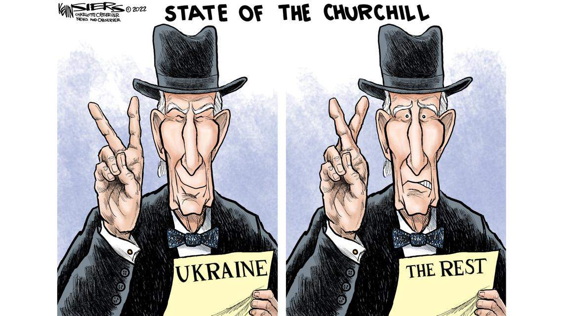 Kevin Siers cartoon: Churchillian Biden