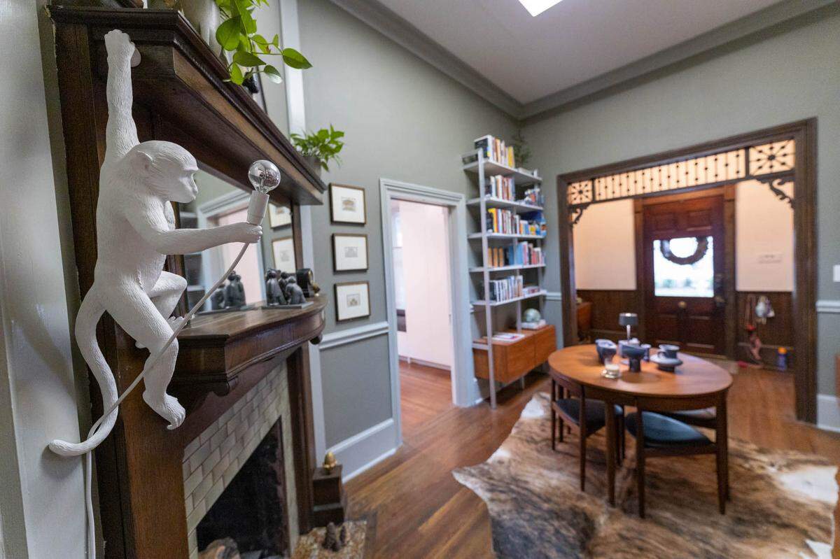 The homeowners have fun, whimsical decor throughout their Fourth Ward home.
