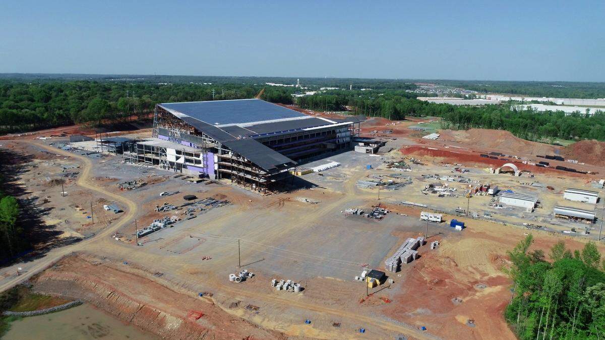 Work was well underway at what was to be the Carolina Panthers’ headquarters and training facility in Rock Hill in April 2022.