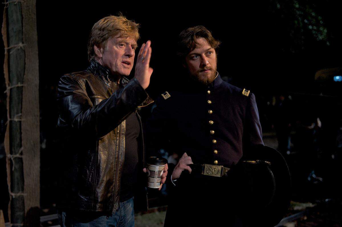 Director Robert Redford and James McAvoy in “The Conspirator.”