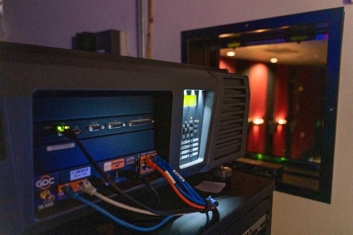 One of the three projectors inside of the the Independent Picture House.