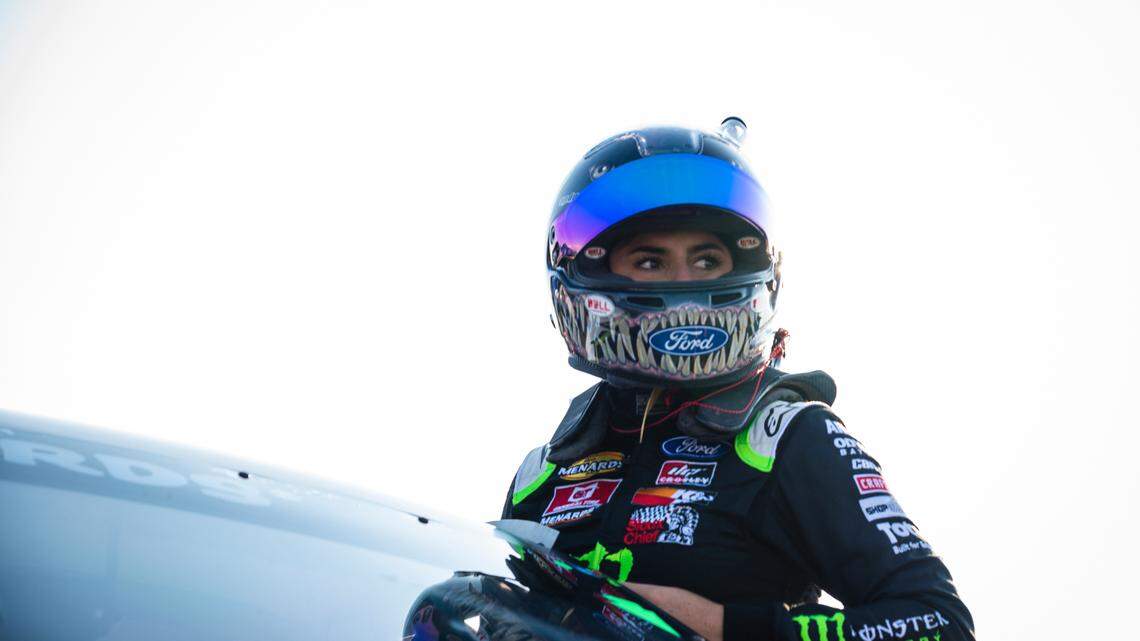Hailie Deegan (4) during the Zinsser Smartcoat 200 at I-44 Speedway in Lebanon, Missouri.