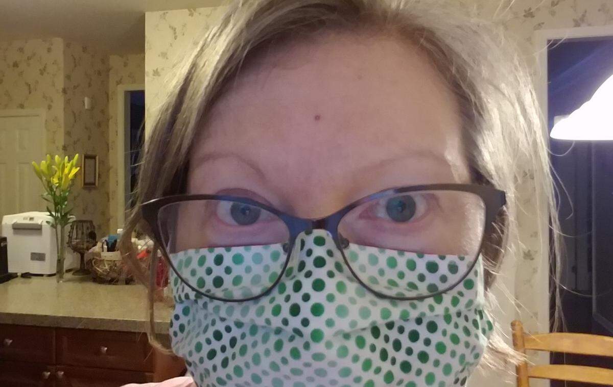 Ann Staples received her polka dot mask from a friend in California who knows how to sew.