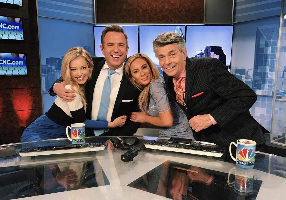 Rachel Rollar, at left, with “Wake Up Charlotte” co-hosts Ben Thompson, Carolyn Bruck and Larry Sprinkle.