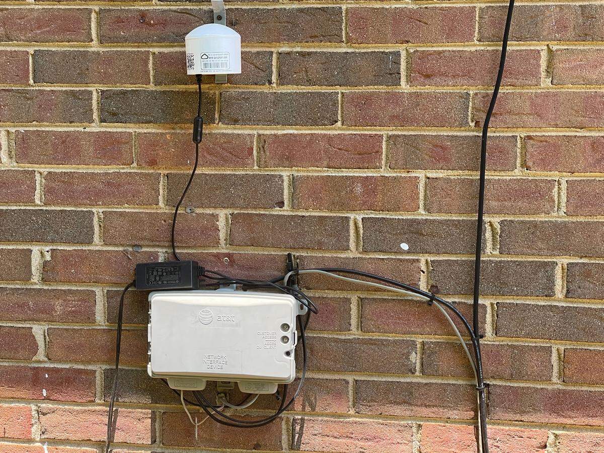 PurpleAir monitor installation at the home of Ron Ross. Data collected by the specific monitors is compiled at www.purpleair.com.
