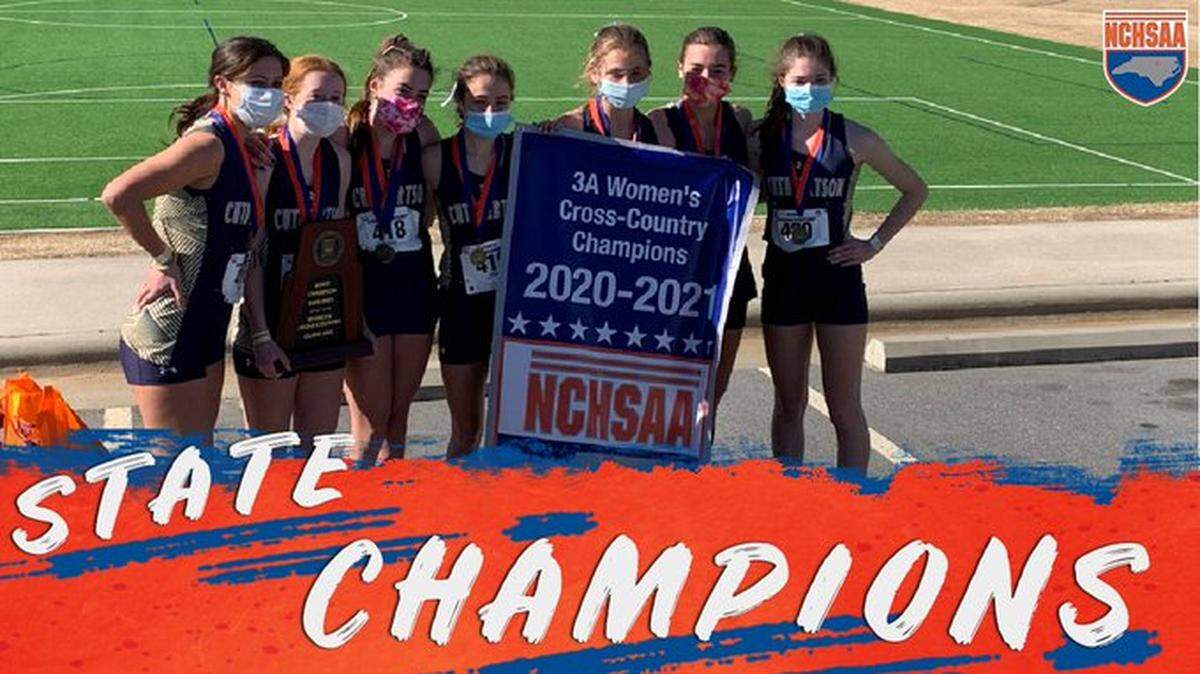 Cuthbertson’s girls won the NC 3A cross-country state title Saturday