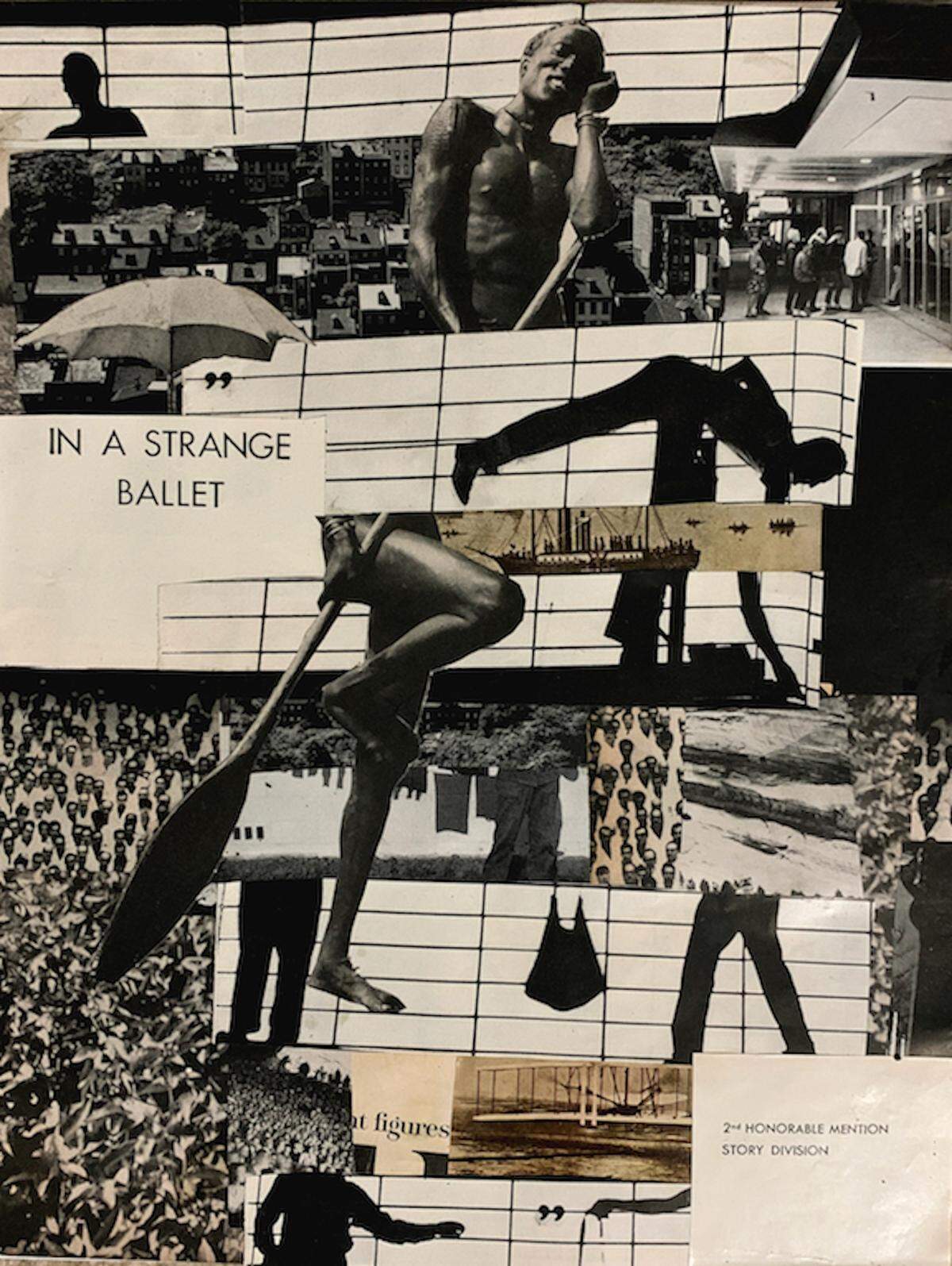 “In the Strange Ballet,” a collage by artist Mara Robbin, is one of the works in LOCAL/STREET.