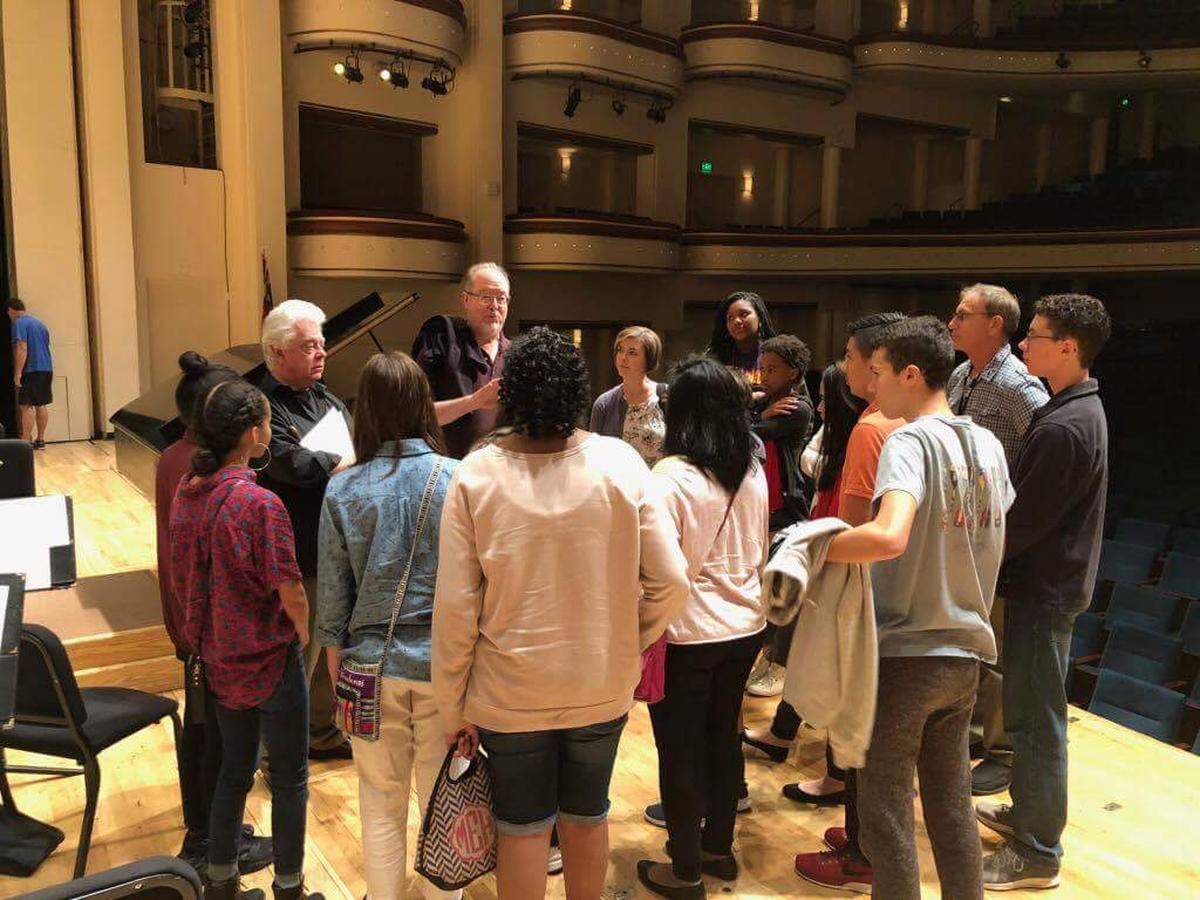 The Symphony’s Christoper Warren-Green and guest pianist Garrick Ohlsson talked with Northwest School of the Arts students on Friday.
