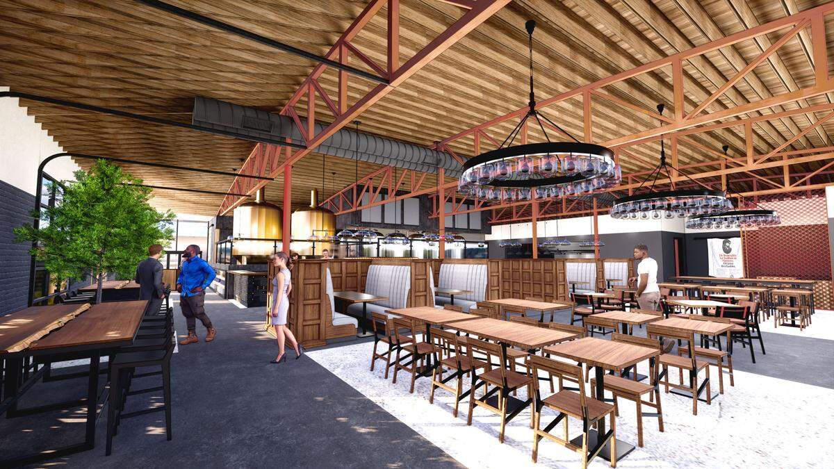 Rendering of a new German brewer will open its first U.S. location in Charlotte this fall in time for Oktoberfest.