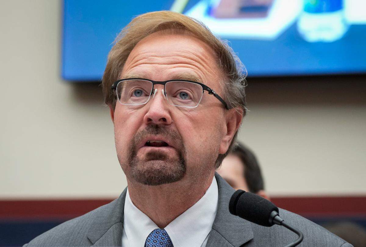 Rep. Chuck Edwards, a Republican from Flat Rock, testifies before the House Committee on Transportation and Infrastructure, about FEMA’s response to Hurricane Helene.