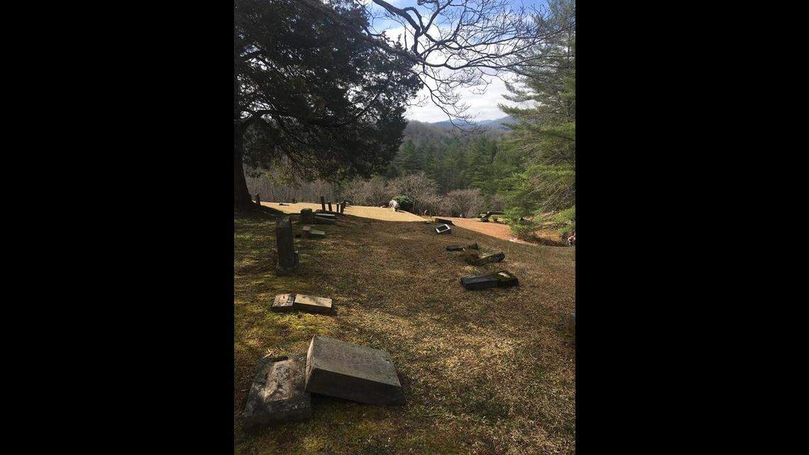 Photo posted by Graham County Sheriff’s Office of the damage at Lone Oak Cemetery. Facebook screenshot