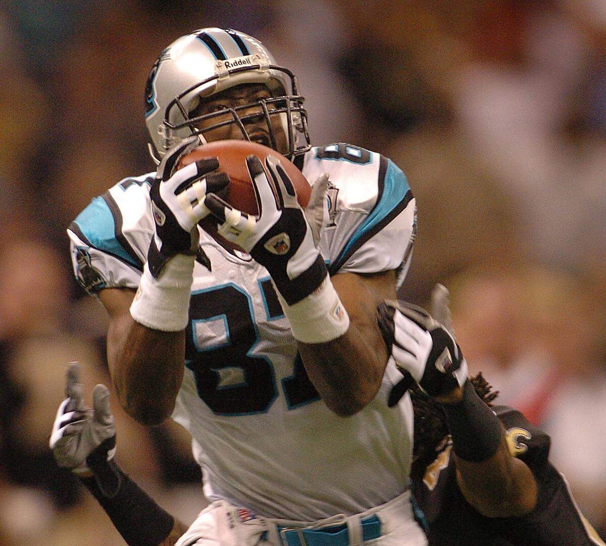 Panthers wide receiver Mushin “Moose” Muhammad is a shoo-in for Carolina’s “Silver Season” team. Muhammad had two different stints at Carolina and scored 50 touchdowns as a Panther.