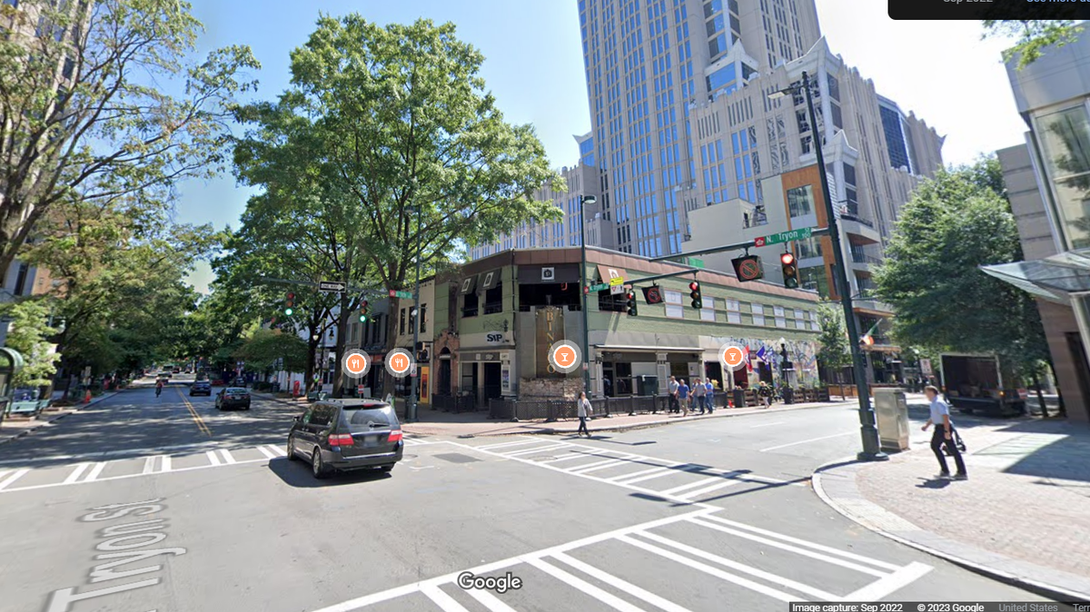 Four gunshot victims show up at Charlotte hospital after gunfire is reported on North Tryon Street in Uptown Charlotte, CMPD says.