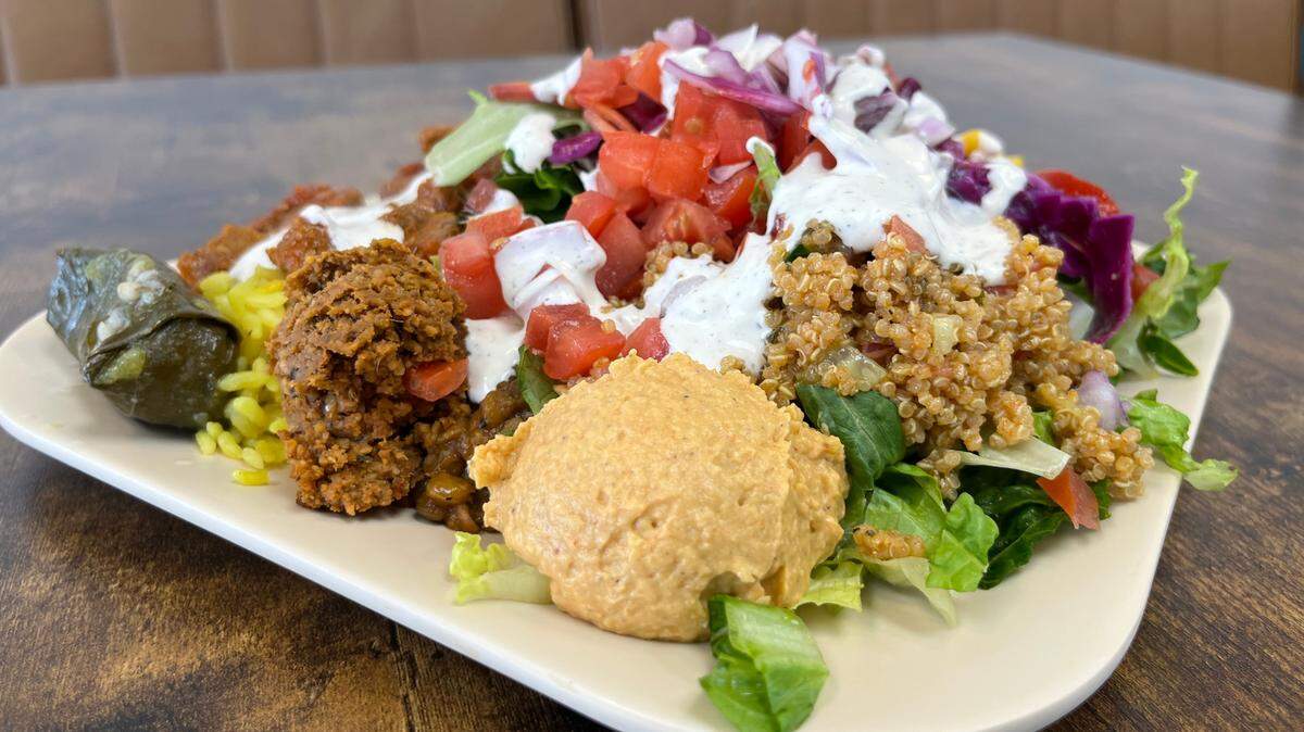 At Nazo’s Mediterranean Bowls & Salads, there are no preset combinations, so you pick all the ingredients for your meal.