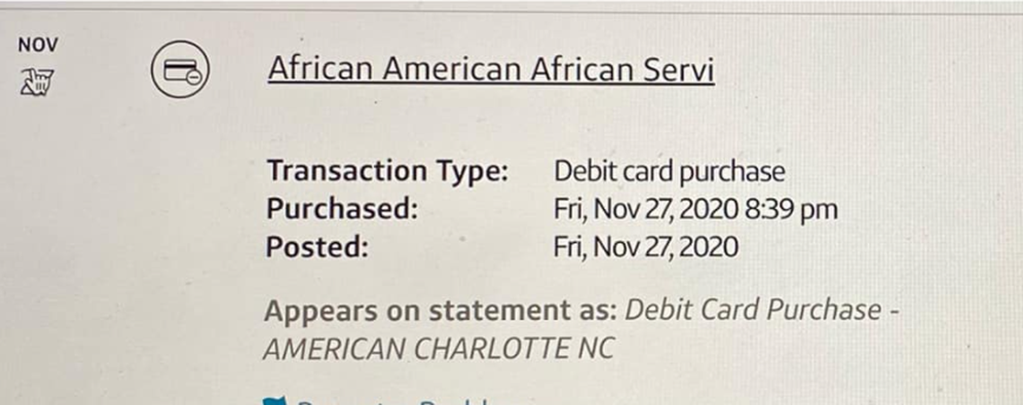 Kyetra Bryant shared this photo of the service charge on social media.