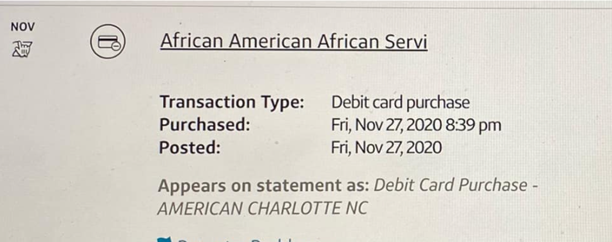 Kyetra Bryant shared this photo of the service charge on social media.