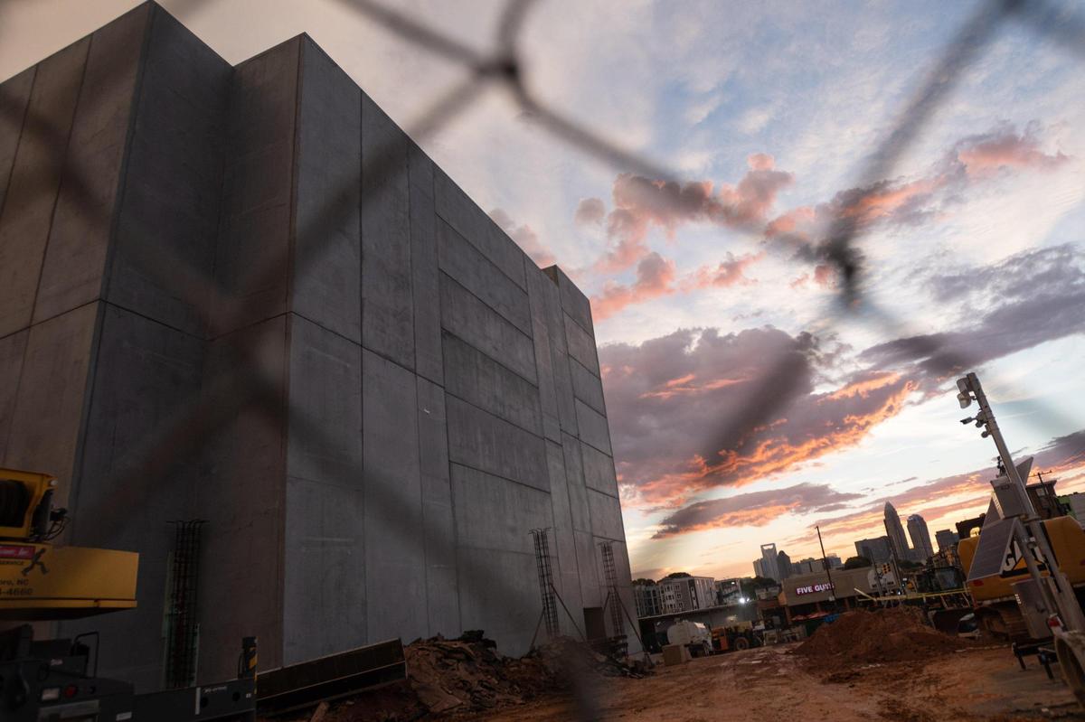 A view of construction of the Commonwealth project at the corner of Pecan and Central avenues.