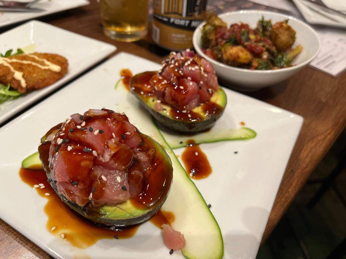 The Poke-Stuffed Avocado at Emmet’s Social Table.