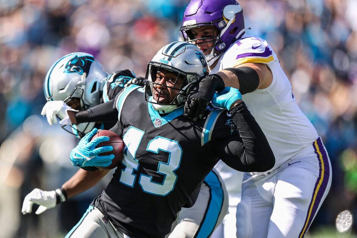 Edge rusher Haason Reddick (43) could be a one-and-done player for the Panthers, who might not be able to afford their sacks leader.