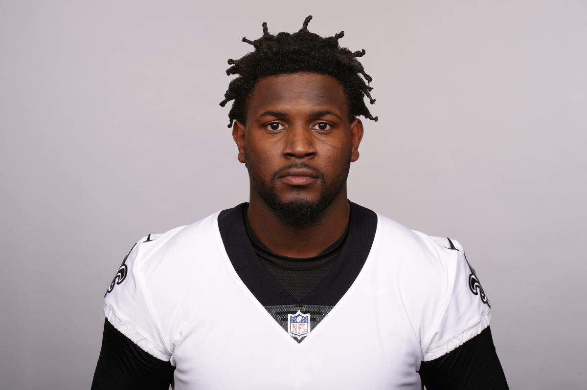 Mario Edwards Jr., shown in this September 2020 photo as a member of the New Orleans Saints NFL football team, is on the Chicago Bears roster.
