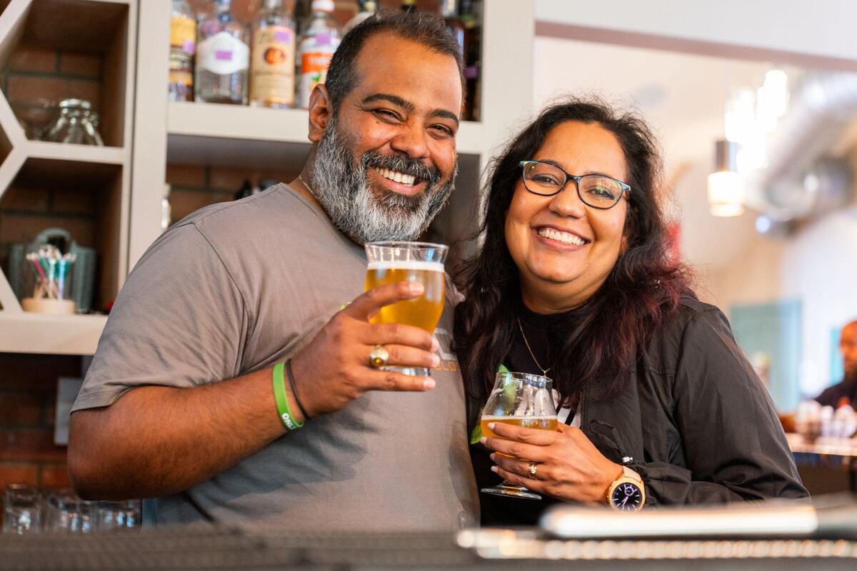 Brother and sister Johan Marte and Rosa Marte de Pacheco at Panzú Brewery in Mint Hill, which they opened last September.