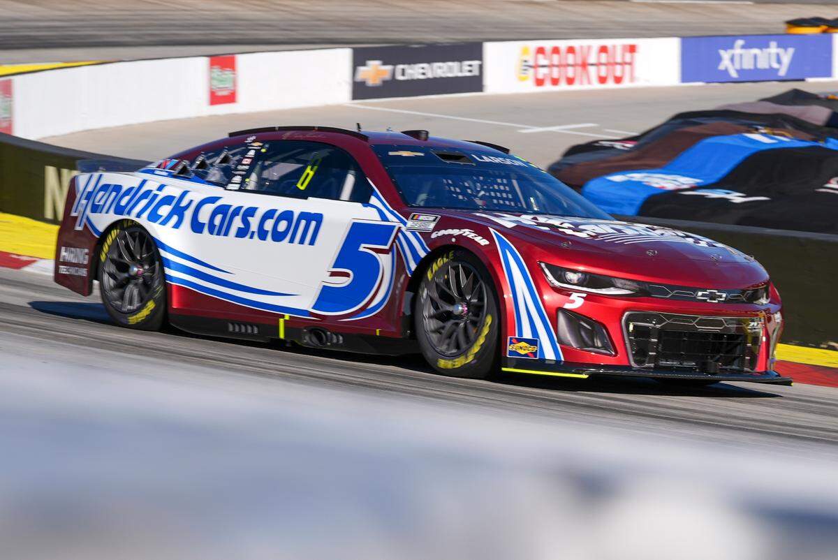 Apr 6, 2024; Martinsville, Virginia, USA; NASCAR Cup Series driver Kyle Larson (5) during practice at Martinsville Speedway.