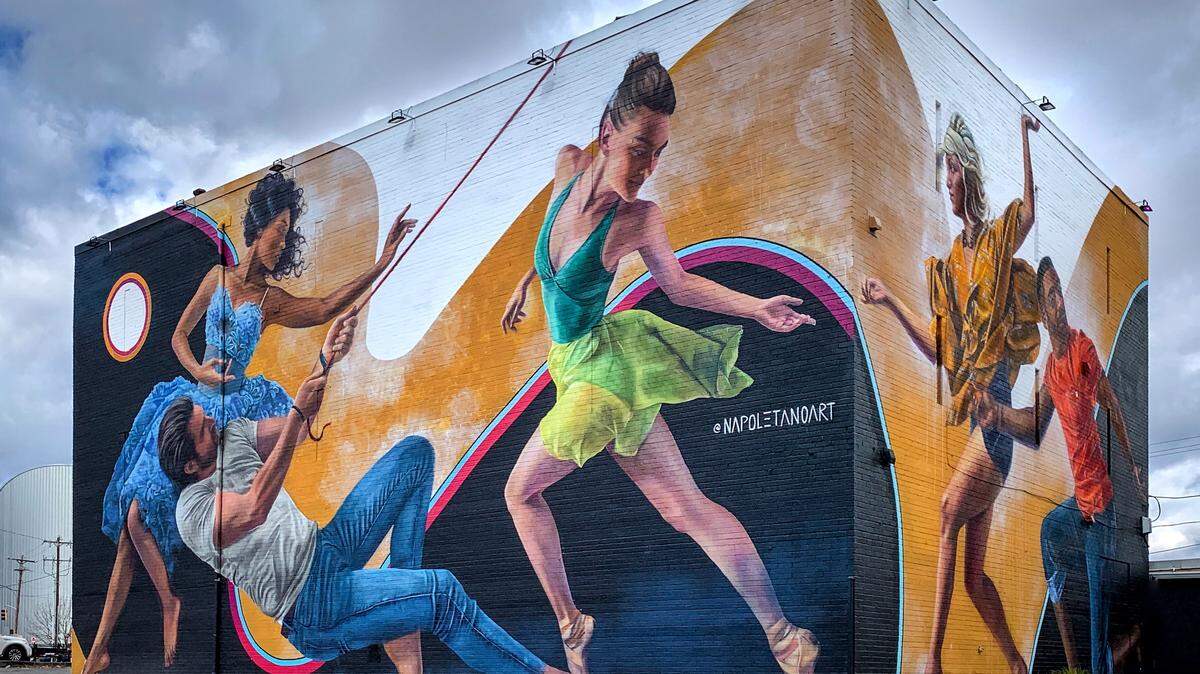 Artist Nick Napoletano’s work can be found all over Charlotte. One of his newst works, Awake, is on North Caldwell Street.