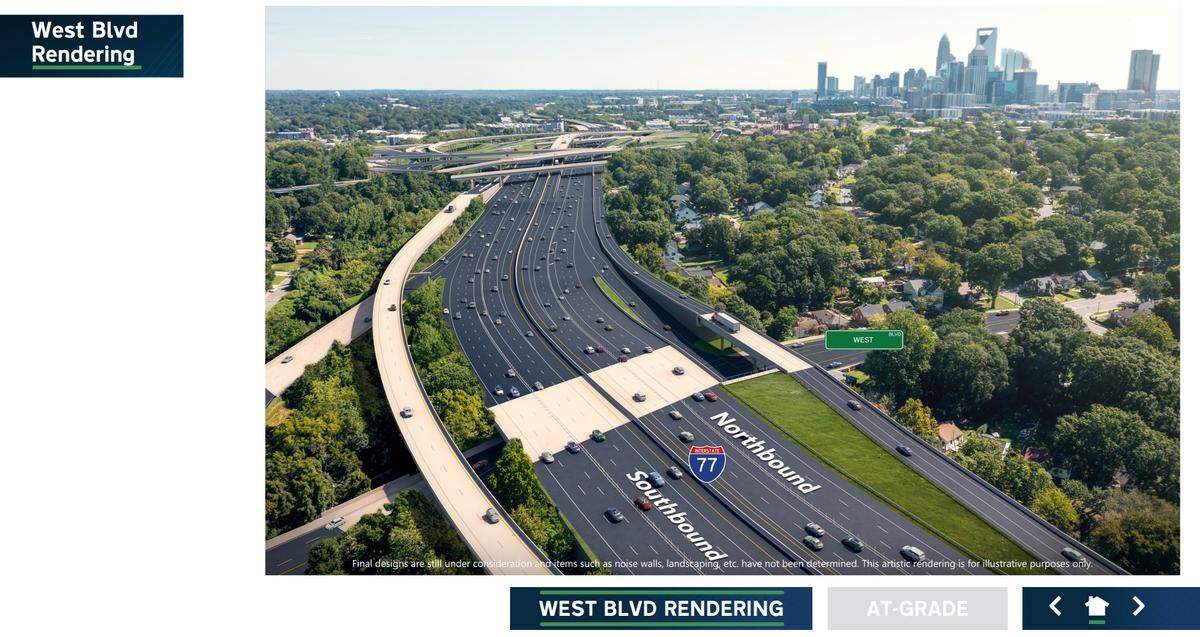 A rendering of the I-77 South Express lane project would look like near West Boulevard