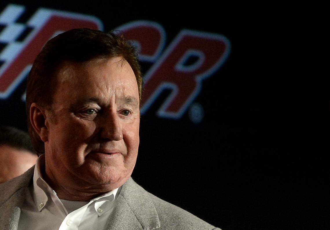 NASCAR Sprint Cup Series team owner Richard Childress exits the stage following the Richard Childress Racing presentation at the Charlotte Motor Speedway Media Tour in Charlotte, NC on Thursday, January 29, 2015.