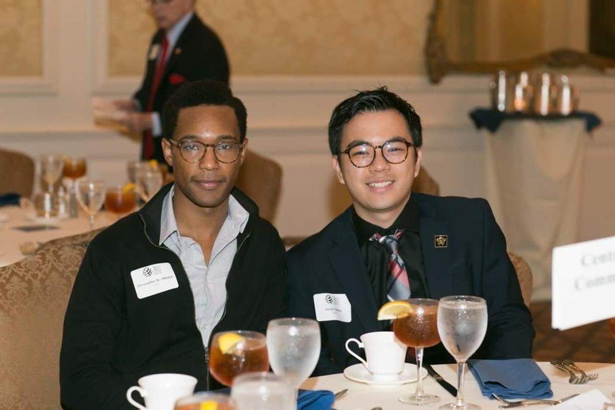 Christopher St. Hilaire, left, will attend Princeton University in the fall. Koichi Takara, who also just graduated from CPCC, will attend Cornell University.