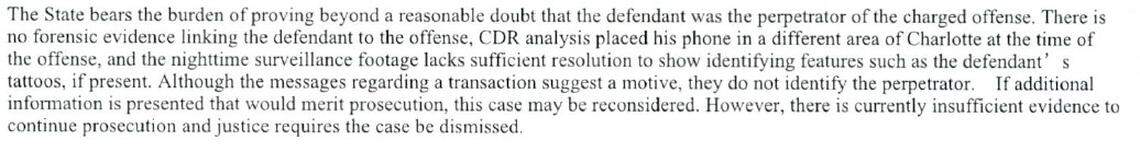Mecklenburg District Attorney’s Office dismissed the case against David Graves on March 4.