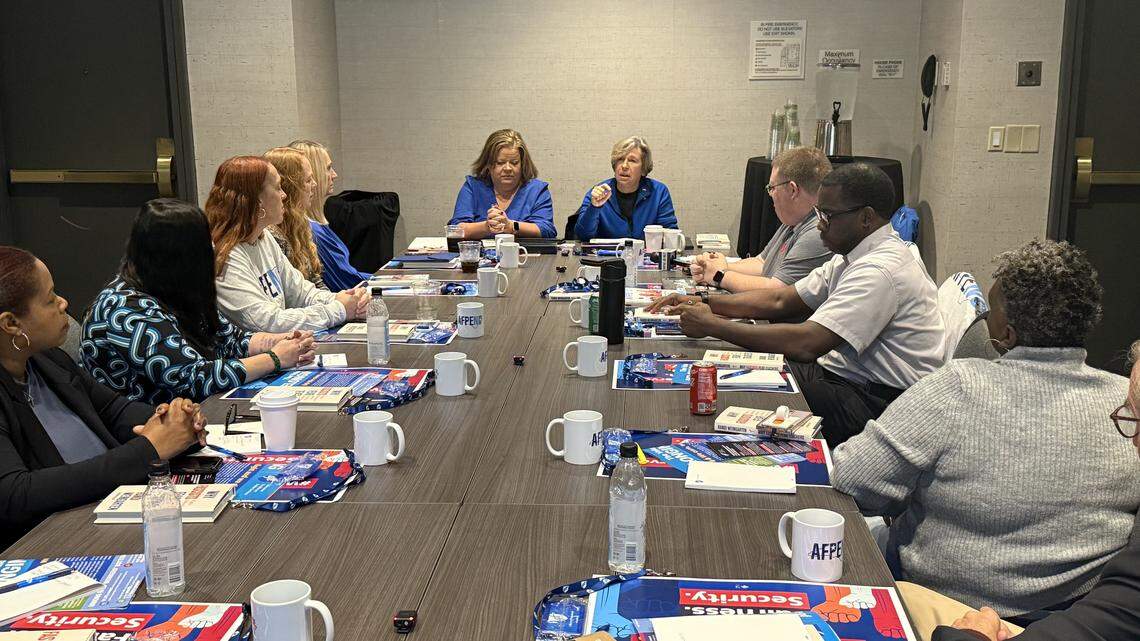 AFT President Randi Weingarten addresses the The American Federation of Professional Educators of North Carolina board in Charlotte on Tuesday, Oct. 14, 2025. AFT President Randi Weingarten addresses the The American Federation of Professional Educators of North Carolina board in Charlotte on Tuesday, Oct. 14, 2025.