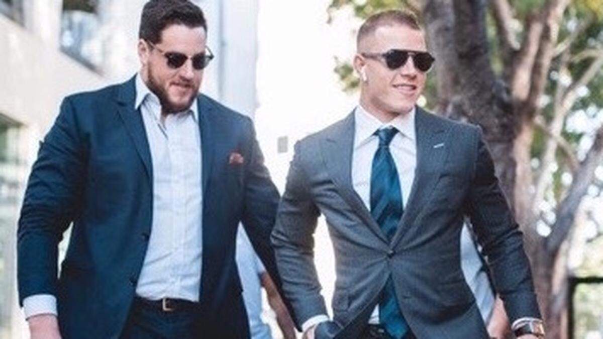 Mitch Purgason’s NFL clients include Panthers running back Christian McCaffery (right).