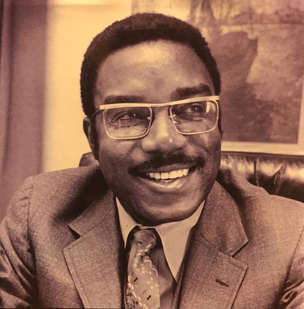 “Love this head shot of Julius Chambers,” writes sculptor Ed Hamilton of this family photo, courtesy of daughter Judy Chambers, given to him for his research.
