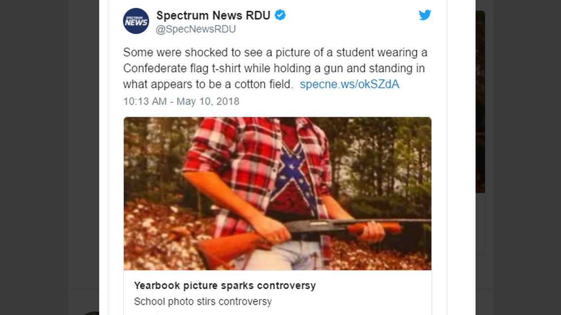 A debate erupted on social media when images of the Cape Fear High yearbook photo were posted on Twitter and Facebook.