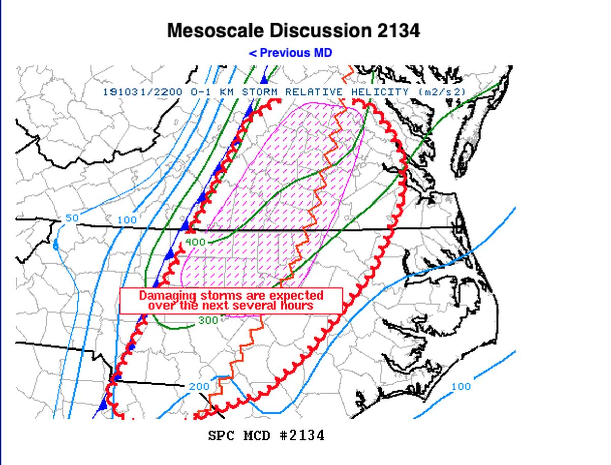 A heightened risk of tornadoes and strong winds is at play as storms develop along the cold front.